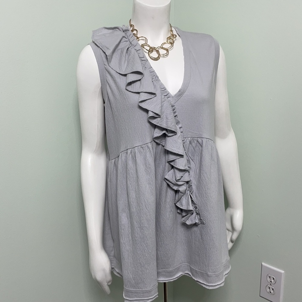 Caslon NORDSTROM Ruffled Trim Knit Tank Top Medium - Picture 5 of 9